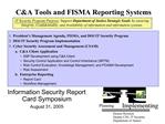 CA Tools and FISMA Reporting Systems