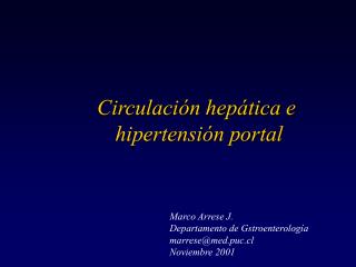 Circulación hepática e hipertensión portal