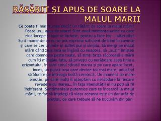 Răsărit şi apus de soare la malul mării