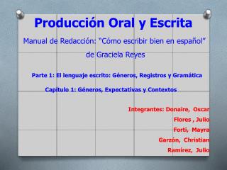 Producción Oral y Escrita