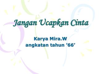 Jangan Ucapkan Cinta