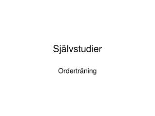 Självstudier