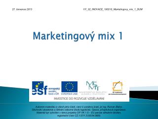 Marketingový mix 1