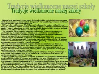 Tradycje wielkanocne naszej szkoły