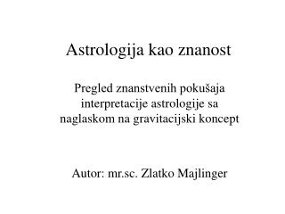 Astrologija kao znanost