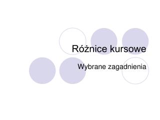 Różnice kursowe