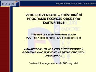 VZOR PREZENTACE – ZDŮVODNĚNÍ PROGRAMU ROZVOJE OBCE PRO ZASTUPITELE