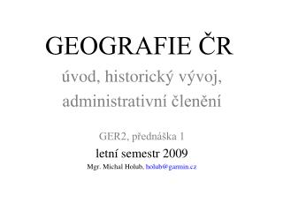 GEOGRAFIE ČR