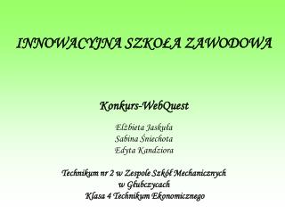 INNOWACYJNA SZKOŁA ZAWODOWA