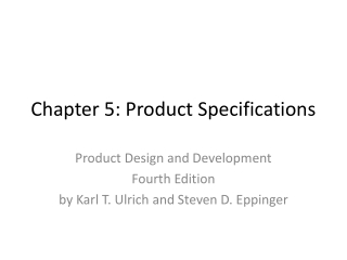 Chapter 5: Product Specifications