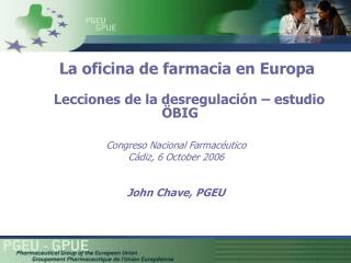 La oficina de farmacia en Europa Lecciones de la desregulación – estudio Ö BIG