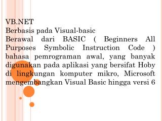 VB.NET Berbasis pada Visual-basic