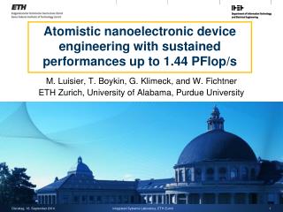 Atomistic nanoelectronic device engineering with sustained performances up to 1.44 PFlop/s