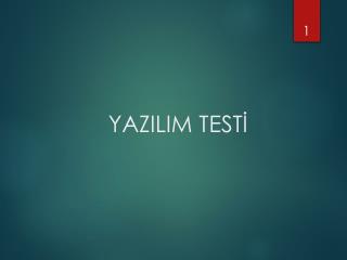 YAZILIM TESTİ