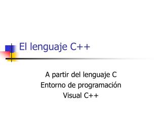 El lenguaje C++