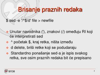 Brisanje praznih redaka