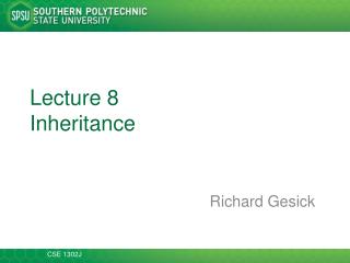 Lecture 8 Inheritance