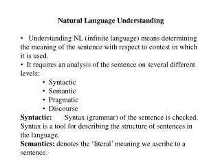 Natural Language Understanding