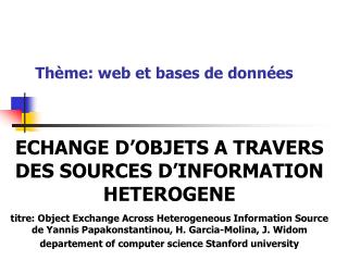 Thème: web et bases de données