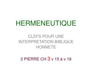 HERMENEUTIQUE