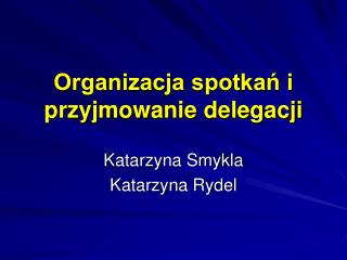 Organizacja spotkań i przyjmowanie delegacji