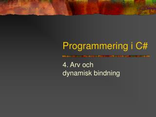 Programmering i C#