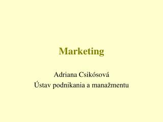 M arketing