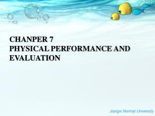CHANPER 7 PHYSICAL PERFORMANCE AND EVALUATION