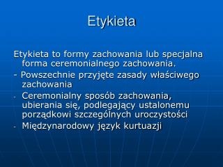 Etykieta