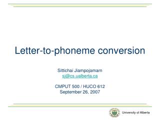 Letter-to-phoneme conversion