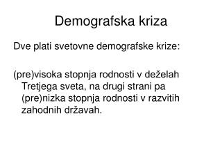 Demografska kriza