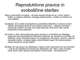 Reproduktivne pravice in svoboščine staršev