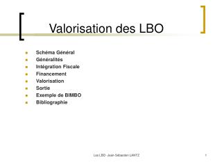 Valorisation des LBO