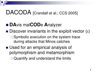 DACODA [Crandall et al.; CCS 2005]