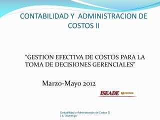 CONTABILIDAD Y ADMINISTRACION DE COSTOS II