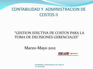 CONTABILIDAD Y ADMINISTRACION DE COSTOS II