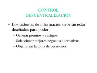 CONTROL DESCENTRALIZACIÓN