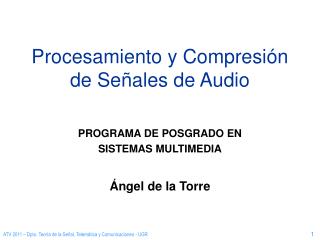 Procesamiento y Compresión de Señales de Audio