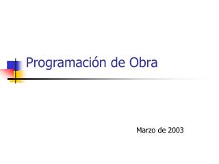 Programación de Obra