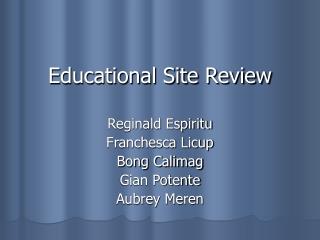 Educational Site Review