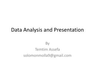 Data Analysis and Presentation