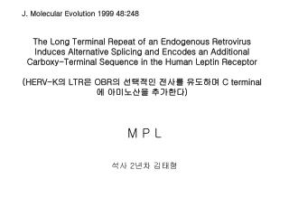 M P L 석사 2 년차 김태형