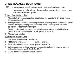 UREA MOLASES BLOK (UMB)