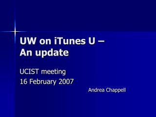 UW on iTunes U – An update