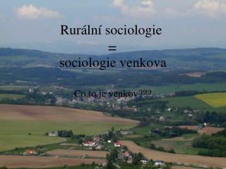 Rurální sociologie