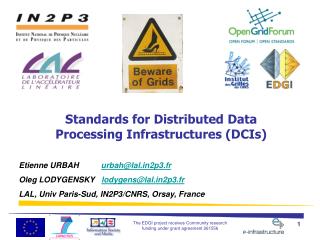 Standards for Distributed Data Processing Infrastructures (DCIs)