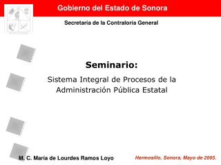 Seminario: Sistema Integral de Procesos de la Administración Pública Estatal