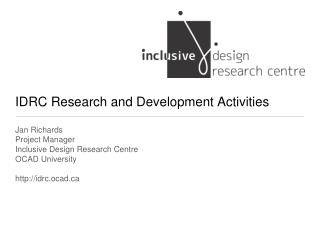 IDRC Research and Development Activities