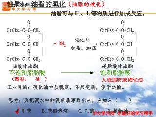 性质 1 ： 油脂的氢化