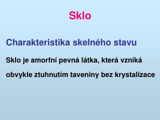 Sklo